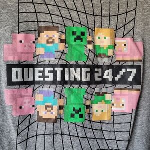 MINECRAFT Questing 24/7 T-shirt Children's XL MOJANG